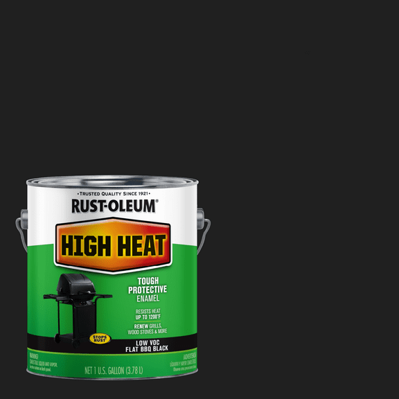 2 Pack, Bar-B-Que Black, Rust-Oleum Specialty Satin Low VOC High Heat Paint- Gallon