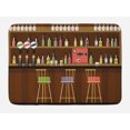 thumbnail image 1 of Bar Bath Mat, Nightclub Pub Scene Tavern Venue with Alcohol Bottles Beverage Booze Fun Times, Plush Bathroom Decor Mat with Non Slip Backing, 29.5" X 17.5", Multicolor, by Ambesonne, 1 of 2