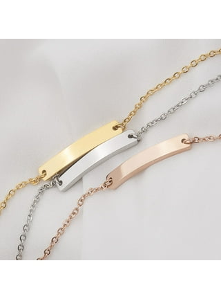 14k Gold Personalized Open Bangle Cuff Bracelet | Engravable Name Bar |  Stacking Couple Gift | Unisex Graduation Teacher Appreciation Inspirational