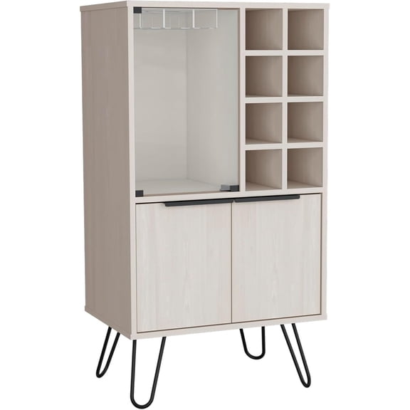 Bar Cabinet - 23" Wide Wine Rack & Stemware Storage - Modern Design