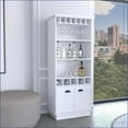 thumbnail image 1 of Bar Cabinets 70-Inch High 10-Glass with 5 Cubbies & 3 Shelves | Laminated Particle Board | Modern, 1 of 7