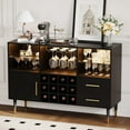 thumbnail image 1 of Bar Cabinet with LED Lights & Charging Station, 47 Inch Kitchen Buffet Sideboard with Storage Drawers, Wine Rack & Doors, Modern Liquor Cabinet for Living Room, Dining Room, Home, 1 of 6