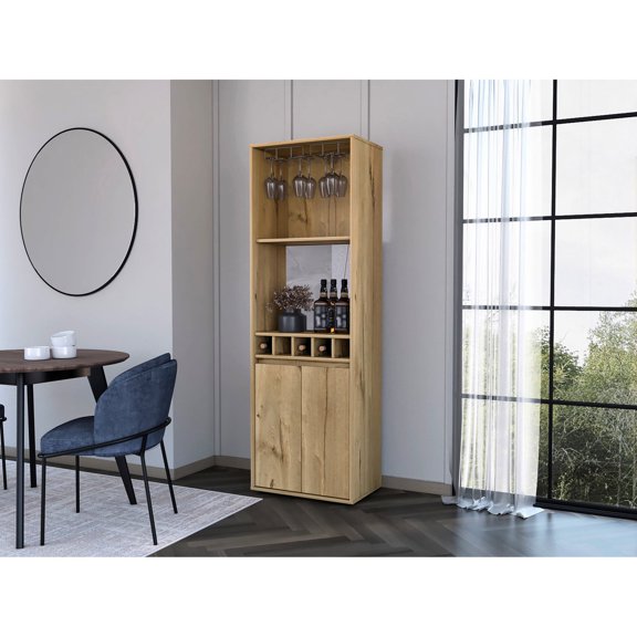Bar Cabinet | Living Room Bar, Two Open Shelves for Display | Made of Reliable Particle Board | Solves Display and Storage Issues