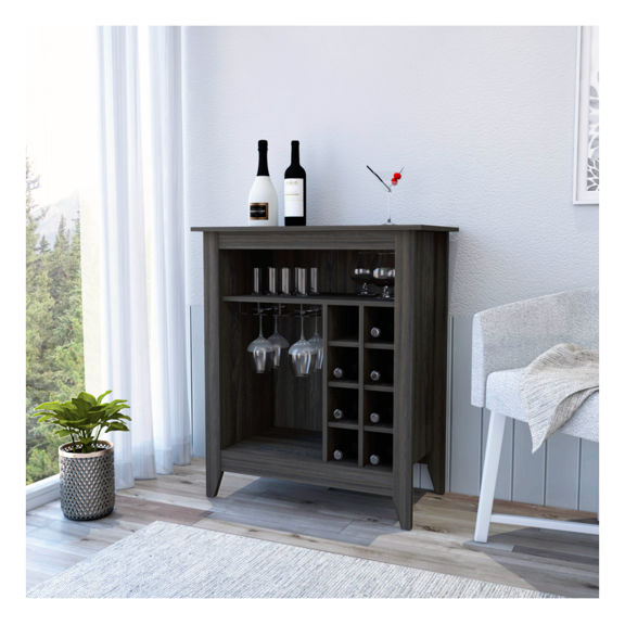 Bar Cabinet, One Open Drawer, One Open Shelf, Carbon Espresso