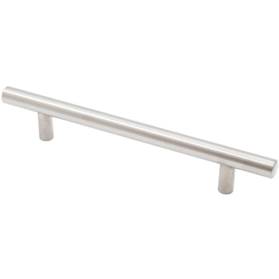 Bar Cabinet Pull, 128 Millimeters, 188mm Overall Length, Satin Stainless Steel by Stone Harbor Hardware