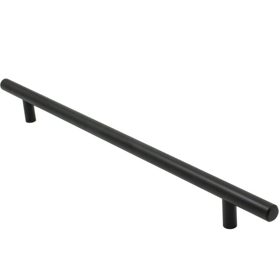 Bar Cabinet Pull, 256 Millimeters, 336mm Overall Length, Matte Black by Stone Harbor Hardware