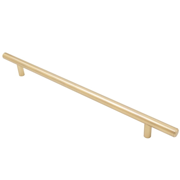 Bar Cabinet Pull, 256 Millimeters, 336mm Overall Length, Satin Brass by Stone Harbor Hardware