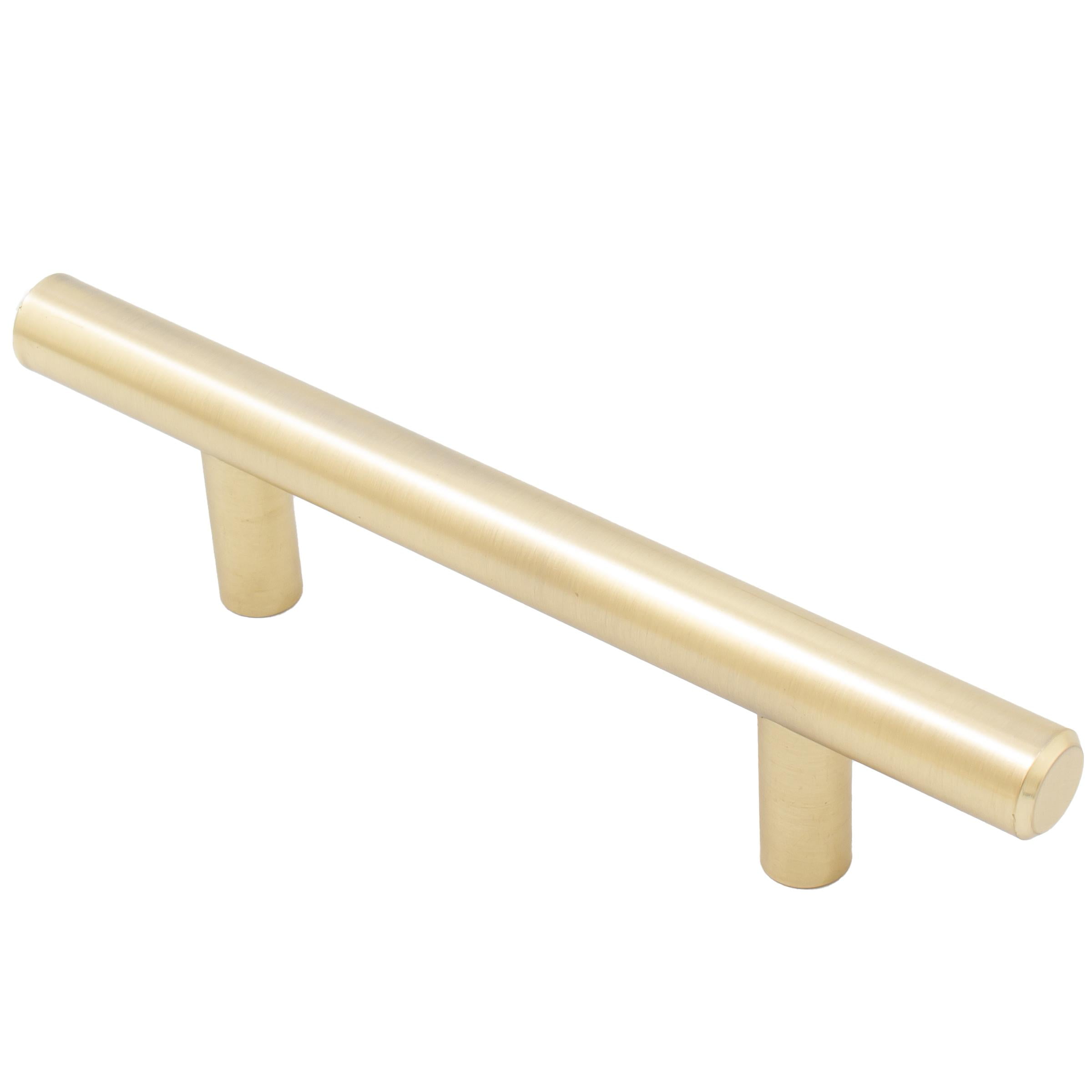 Satin Brass 3-Inch Brushed Bar Cabinet Pull with Mounting Hardware