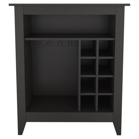 Bar Cabinet with Wine Rack for Living Room, Black Sideboard with Drawer and Open Shelf, Space Saving Buffet Server for Dining Room, 32.5W x 17.7D x 17.7H