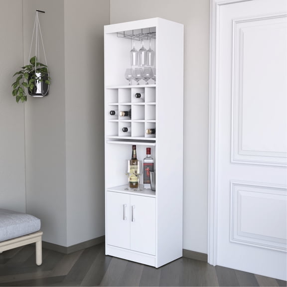 Bar Cabinet with Built - in Wine Rack / Great for Entertaining at Home