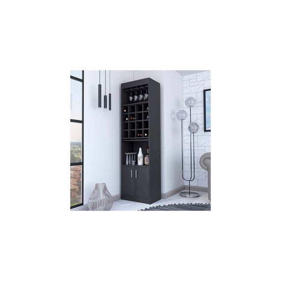 Bar Cabinet with Wine Rack - Storage Cabinet & Shelves for Home Bar