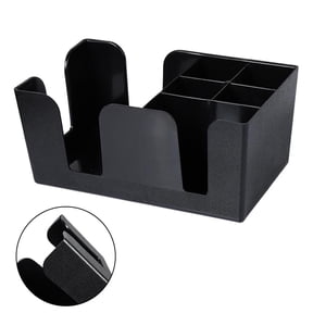 Bar Caddy with 6 Compartments Heavy Duty Refillable Bar Organizer, Plastic Napkin, Straw & Toothpick Holder Large Capacity Bar Storage for Bars, Restaurants, Cafes, Home Bar, Parties