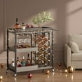 thumbnail image 1 of Bar Cart, 3 Tier Bar Carts for The Home, Home Bar & Serving Carts, Rolling Bar Cart with Wheels, Drink Cart with Wine Rack & Wine Glass Holder Up to 24 for Kitchen and Living Room, 1 of 8