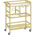 Bar Cart for Home, 3-Tier Serving Cart with Wheels and Handle, Beverage ...