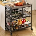 thumbnail image 1 of Bar Cart, Lofka 38" Home Bar Serving Cart with Wheels - Gray, 1 of 10