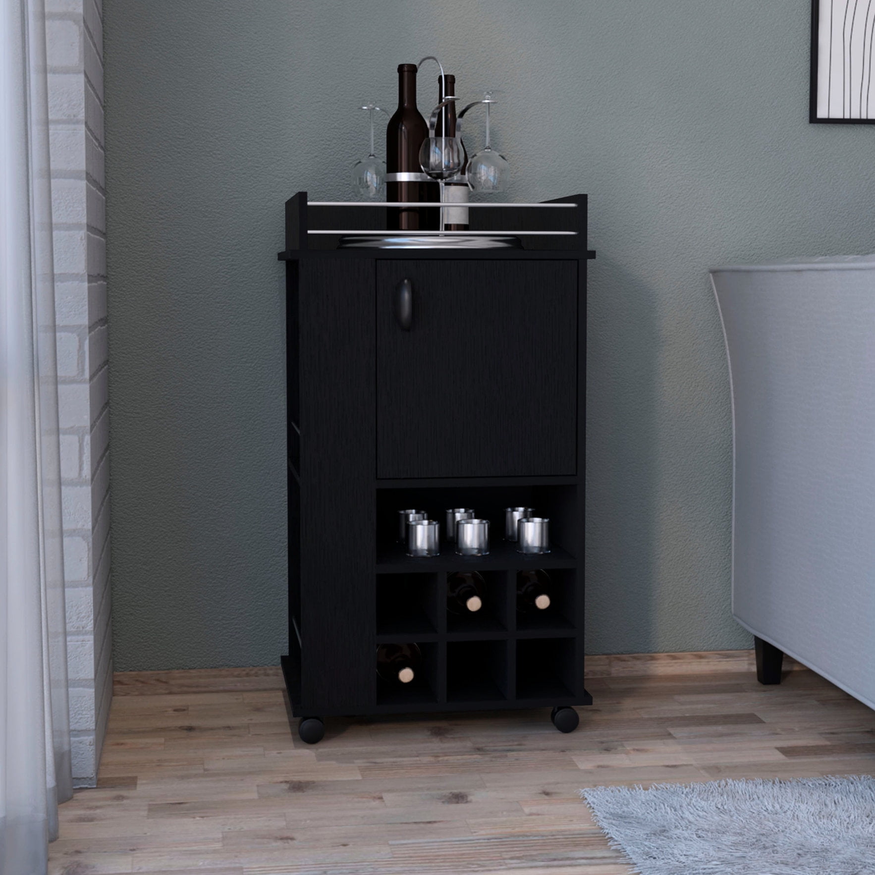 Bar Cart with 6 Wine Rack and Casters / Clear Step-by-Step Assembly ...