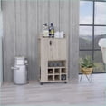 thumbnail image 1 of Bar Cart with 6 Wine Racks, Cabinet & Casters | Modern | Engineered Wood, 1 of 7