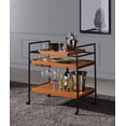 thumbnail image 1 of Bar Carts with Wine Rack,3 Tiers Wood Rolling Serving Cart on Wheels, Mobile Kitchen Serving Cart with Adjustable Wooden Tops, Honey, 1 of 5