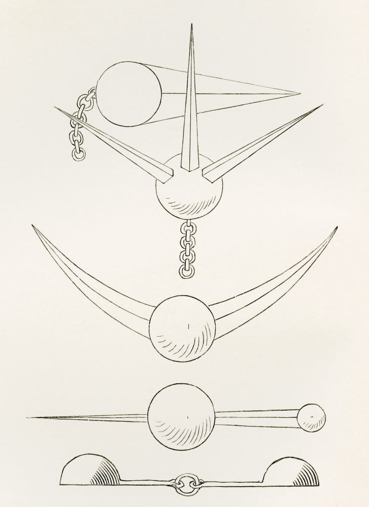 Bar And Chain Shot Used In Naval Warfare In The 17Th Century From The British Army Its Origins Progress And Equipment Published 1868 Canvas Art - Ken Welsh Design Pics (12 x 16)
