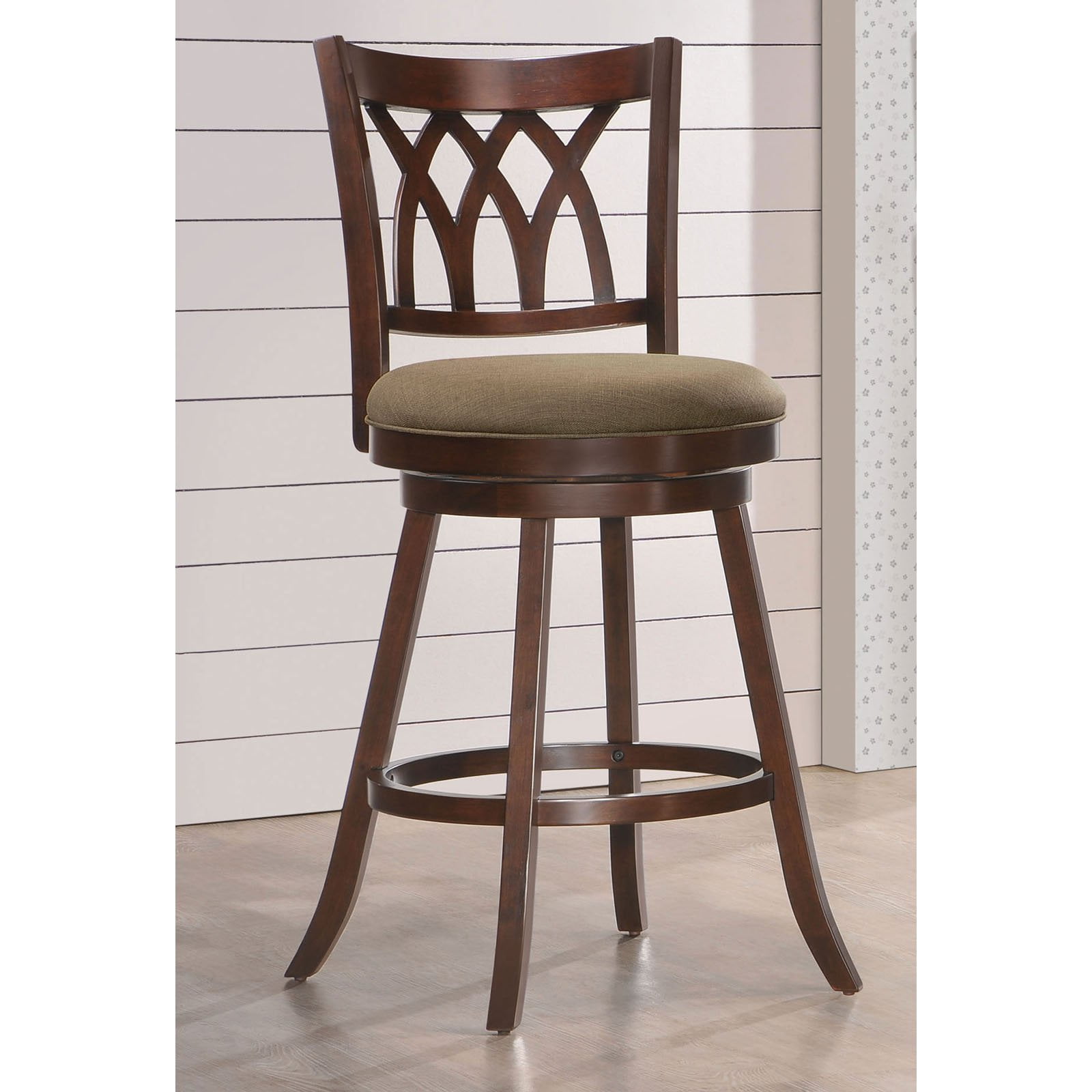 Acme Tabib Bar Chair with Swivel in Espresso Finish 96218