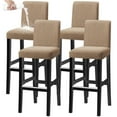 thumbnail image 1 of Bar Chair Covers Waterproof,Set of 2/4/6 Stretch Pub Chair Slipcover Universal Removable Washable Non-slip Jacquard Counter Height Bar Stool Covers for Cafe Kitchen Hotel-4-Khaki, 1 of 6