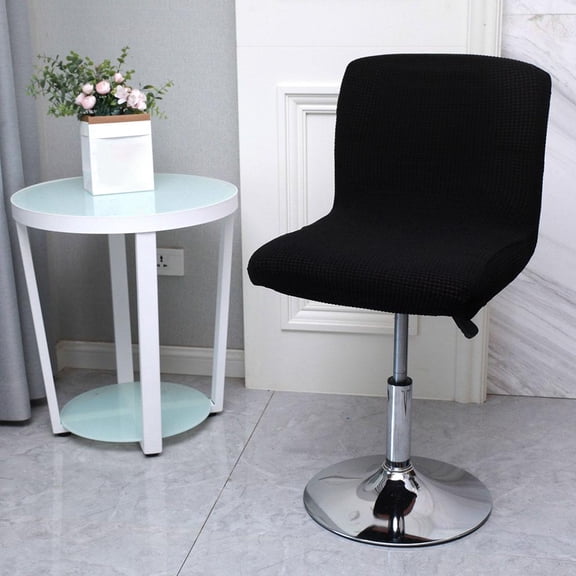 Bar Chairs cover Removable Washable Stool Protectors Short Back cover dirty for Dinning Room Hotel Office Black
