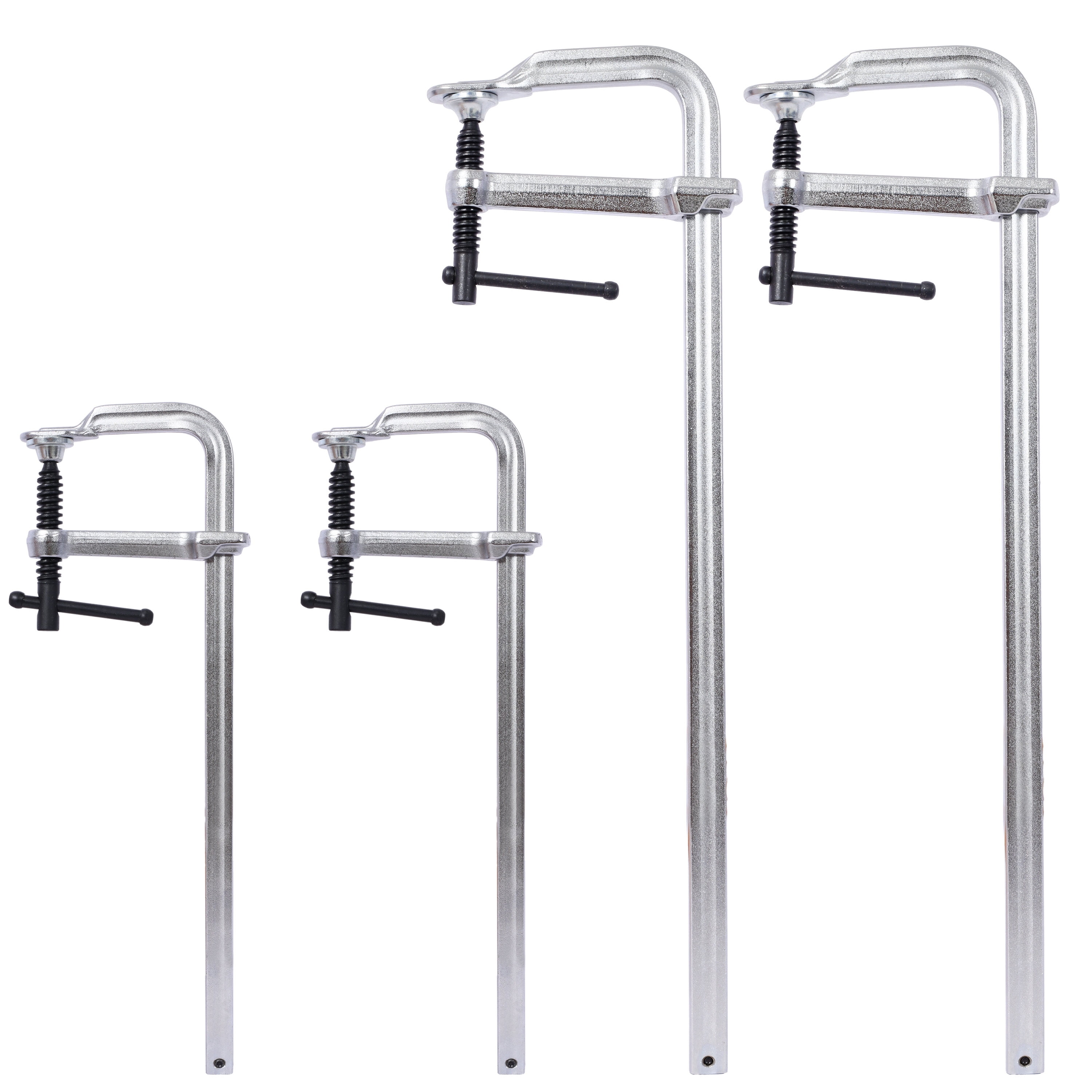 Bar Clamps Set,Drop Forged Steel Bar Clamps,Steel F Clamps for Welding,Woodworking,Metal Working,Diy and Crafts,2 Pcs 12 Inch X 3Inch+ 2Pcs 20Inchx4-3/4",4Pcs Pack,Silver Steel