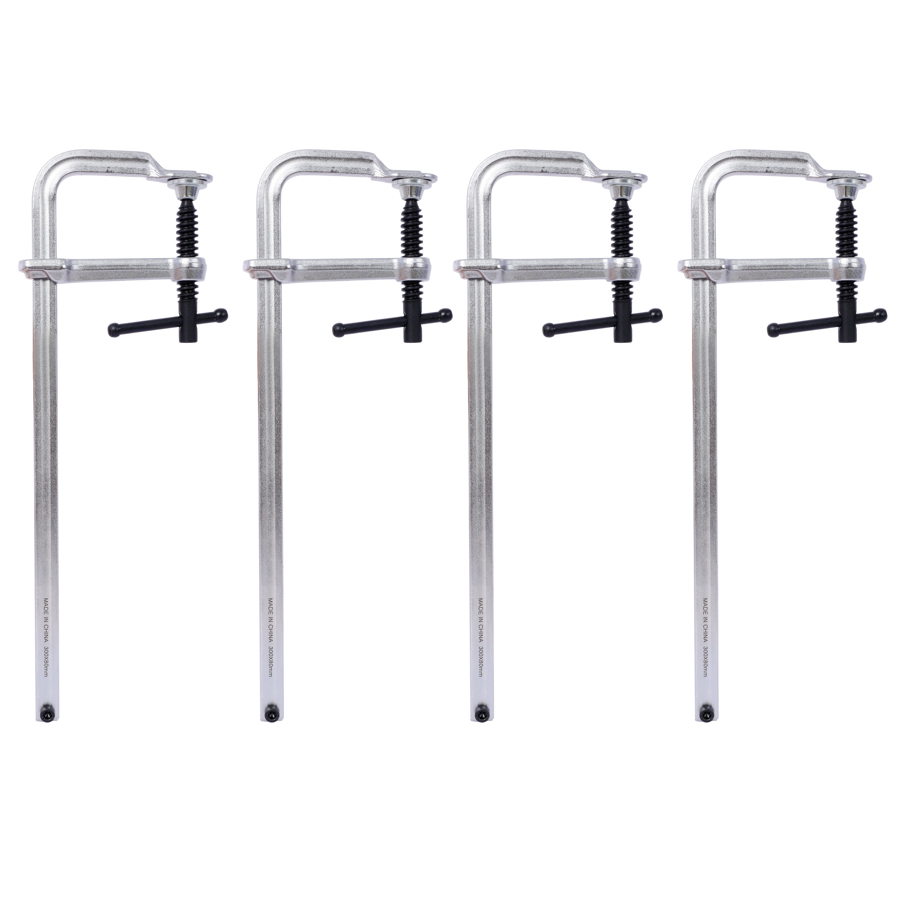 , Bar Clamps Set, Drop Forged Steel Bar Clamps, Steel F Clamps for Welding, Woodworking, Metal working, DIY and Crafts,12 inch x 3inch Throat,Pack of 4, Silver ,Steel ,