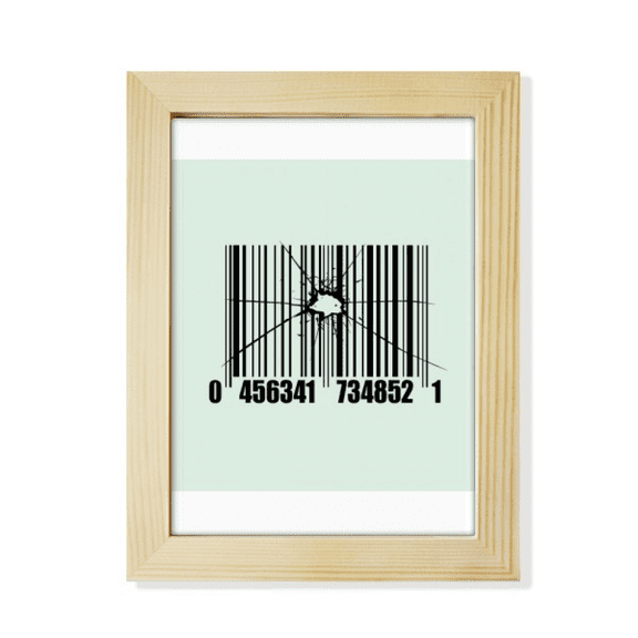 Bar Code Effect Fracture Art Deco Fashion Desktop Adorn Photo Frame Display Art Painting Wooden
