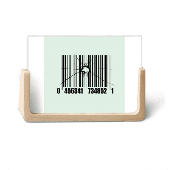 Bar Code Effect Fracture Art Deco Fashion Photo Wooden Photo Frame Tabletop Display