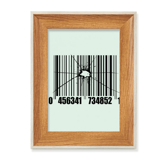Bar Code Effect Fracture Desktop Wooden Photo Frame Display Picture Art Painting Multiple Sets