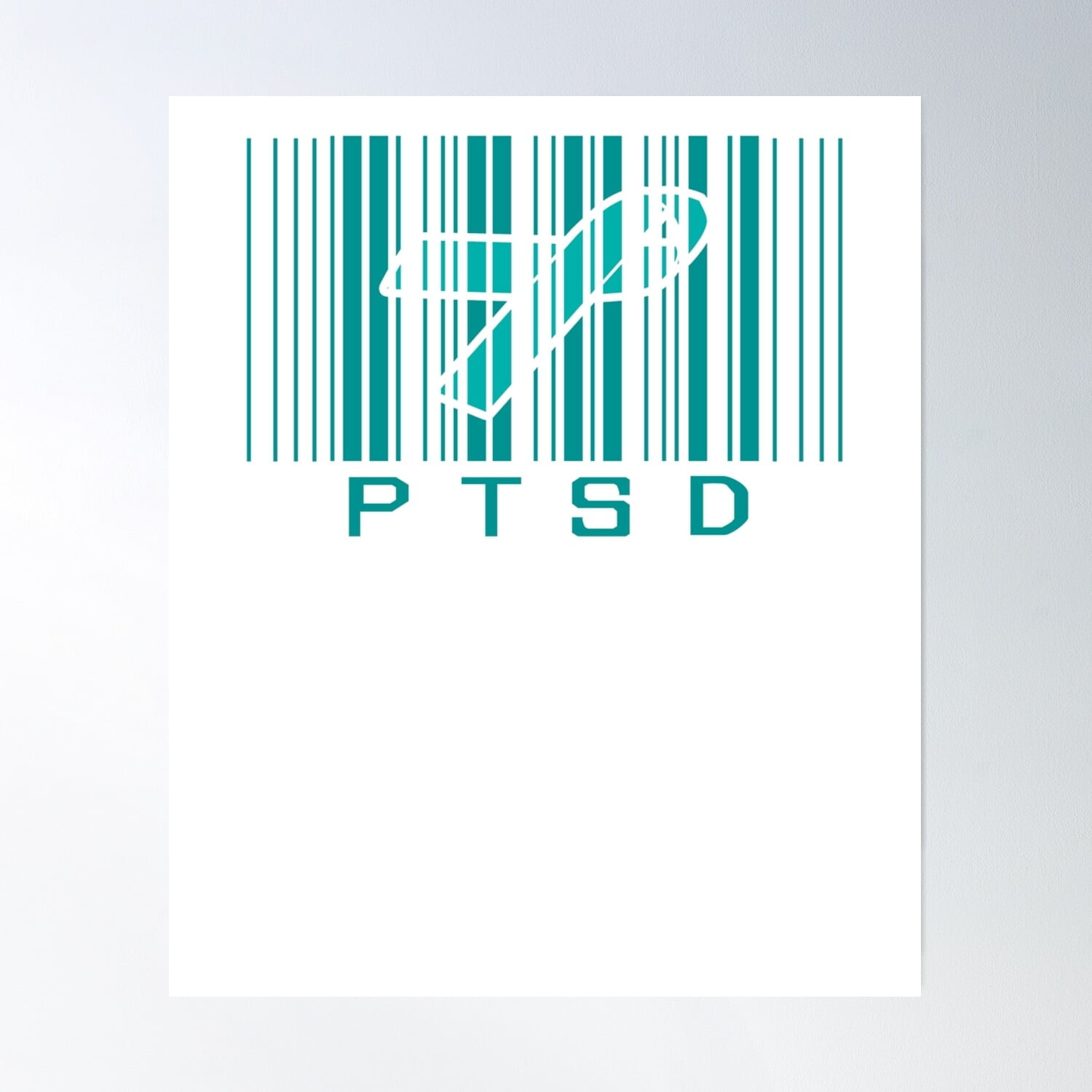 Bar Code Ribbon Ptsd Awareness Poster Wall Art, Modern Wall Decor ...