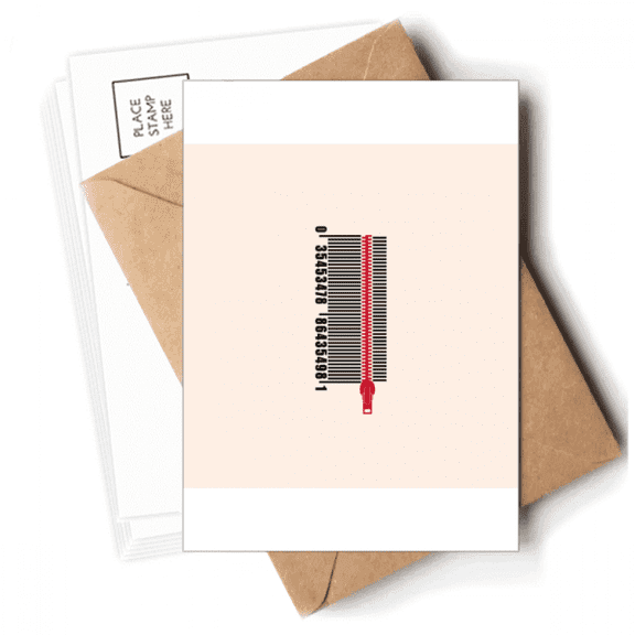 Bar Code Shopping Pull Lock Clothes Postcards Envelopes Blank Note Cards Mailing