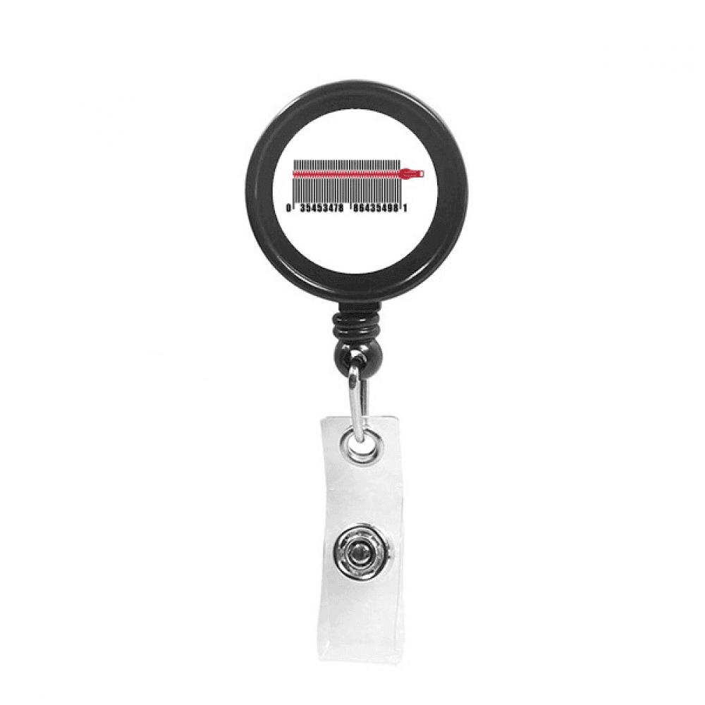 Bar Code Shopping Pull Lock Clothes Retractable Keychain Badge Holder ID Badge