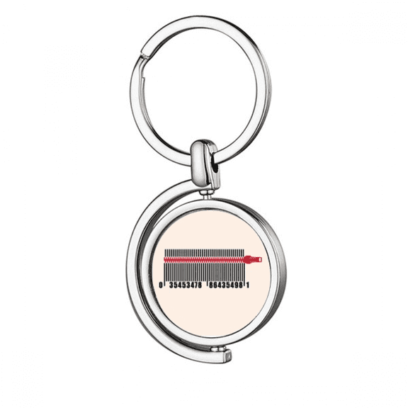 Bar Code Shopping Pull Lock Clothes Rotating Keychain Metal Keyring Holder