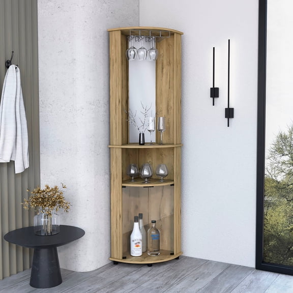 Bar Coffee Display Cabinet | Showcase Liquors, Store Glassware | Twin Glass Doors, Particle Board Material | Deal with Storage Shortages for Bar Owners