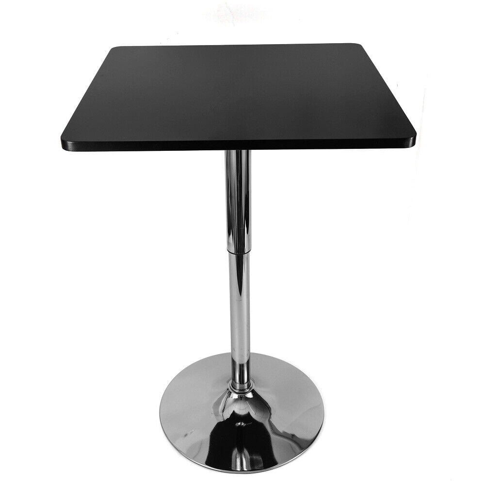 Bar Dining Table Rotary Square Pub Table Height Adjustable 360 Degree
