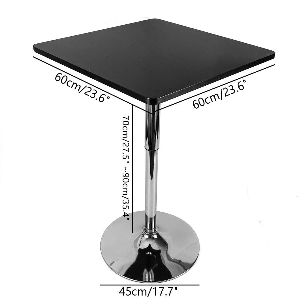 Bar Dining Table Rotary Square Pub Table Height Adjustable 360 Degree