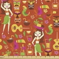 thumbnail image 1 of Ambesonne Bar Fabric by the Yard Upholstery, Hawaiian Luau Party Aloha Tiki, 5 Yards, Multicolor, 1 of 4