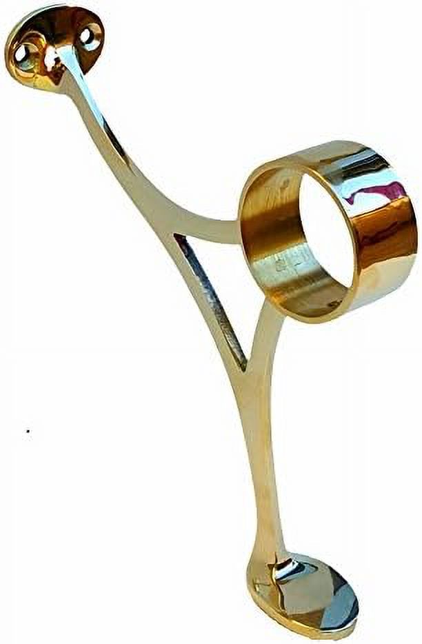 Bar Foot Rail Style Bracket Polished Brass 2" OD