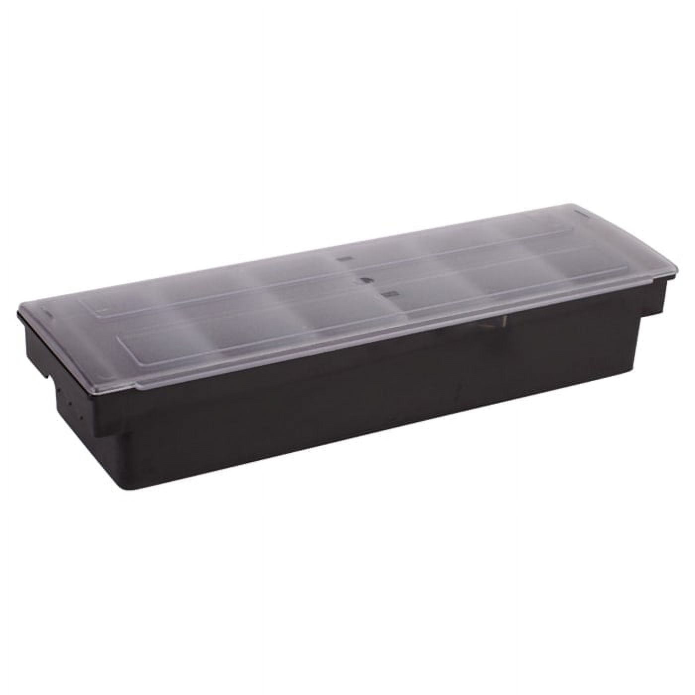 Gray 6-Compartment ABS Condiment Holder with Clear Lid