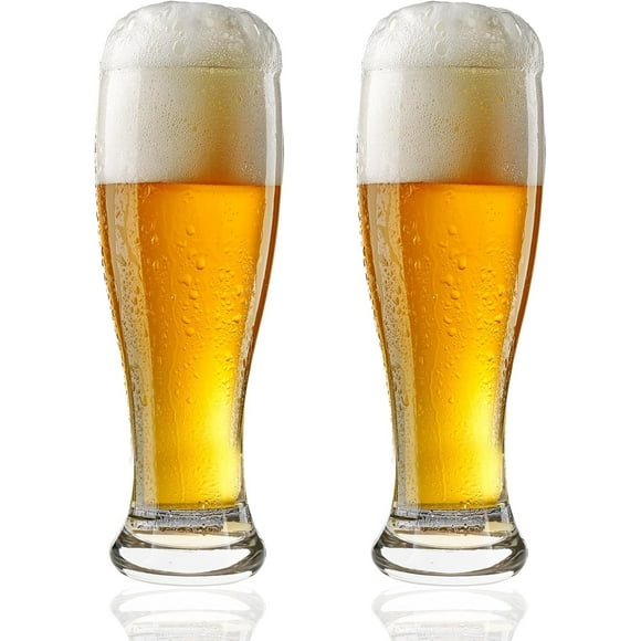 Bar Glasses, Classic Pilsner Tall Glasses with Heavy Base, 17 Oz. (Set of 2)