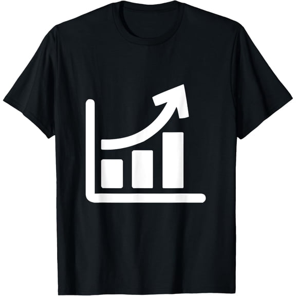 Bar Graph Going Up T-ShirtMen and women, Black T-shirt, size: Extra large S-4XL
