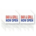 thumbnail image 1 of Bar and Grill Now Open Yard Sign 10 Pack of 24 Inch x 36 Inch Single Sided Weatherproof Heavy-Duty Plastic with Stake | Restaurant Promotions, New Location, Nightlife | Made in USA, 1 of 7