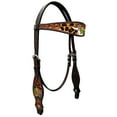 thumbnail image 1 of Bar H Equine American Leather Horse Saddle Tack One Ear Headstall | Breast Collar | Browband Headstall | Spur Straps | Wither Strap | Tack Set for Horses BER180, 1 of 1