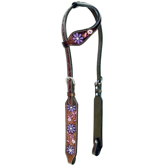 Bar H Equine American Leather Horse Saddle Tack One Ear Headstall | Browband Headstall