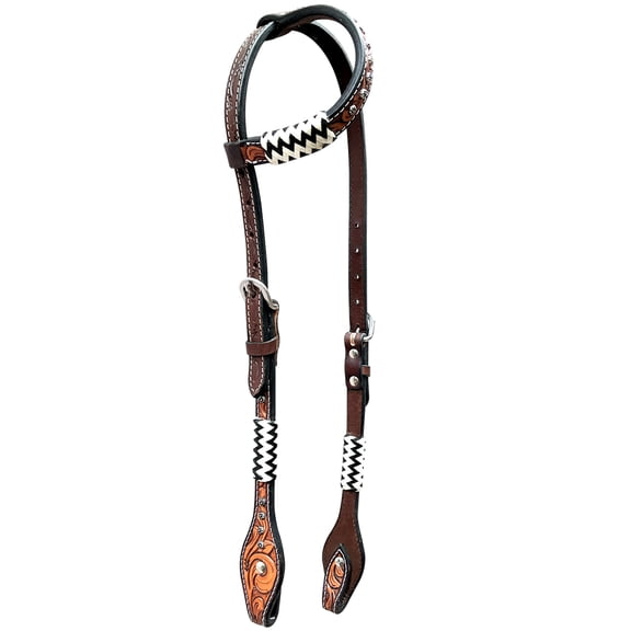 Bar H Equine American Leather Horse Saddle Tack One Ear Headstall | Browband Headstall