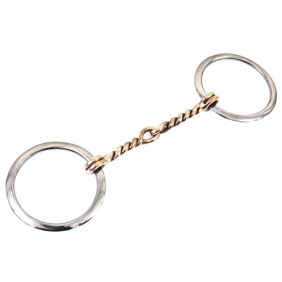 Bar H Equine Broken Twisted Wire Copper Mouth O Ring Snaffle Bit | Bits for Horses Horse and bridles
