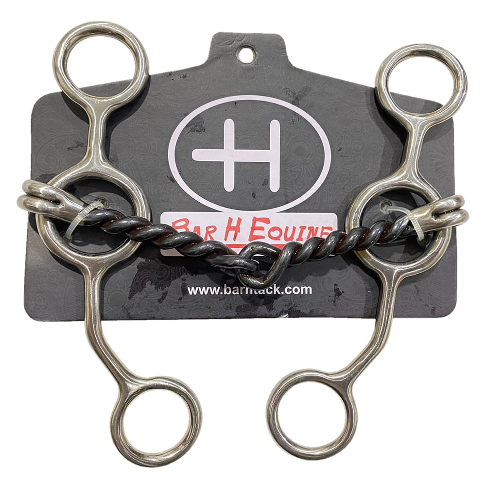 Bar H Equine Cow Horse Junior Sweet Iron Twisted Wire Horse Bit 5 in