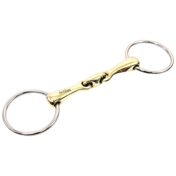 Bar H Equine Eggbutt O Ring French Link Snaffle Brass Mouth Bit | Bits for Horses Horse and bridles